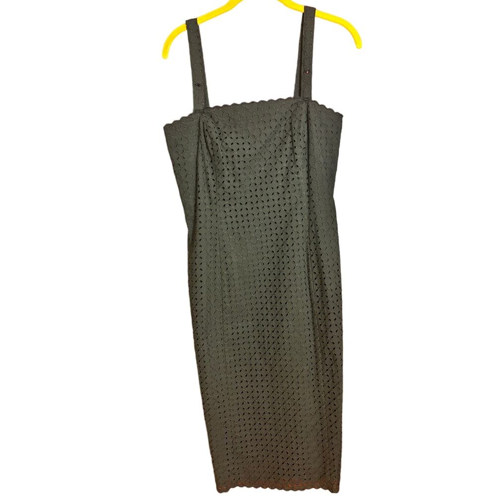 Vintage Whimsigth Worth Black Eyelet Strappy Strapless Cotton Shift Dress Size 6